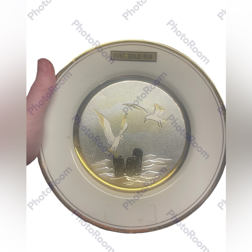 24kt gold plated rim plate limited edition chokin art collectible